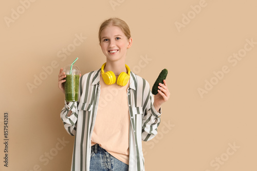 Happy young woman with heal...