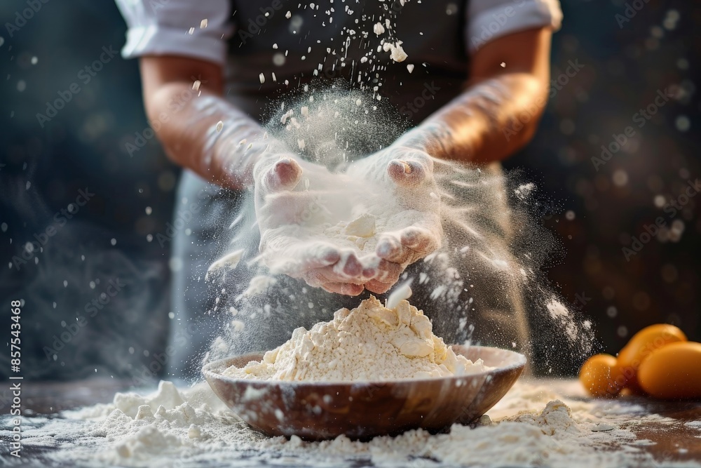 Preparing Delicious Pastries in Bakery Preparing Delicious Pastries in Bakery