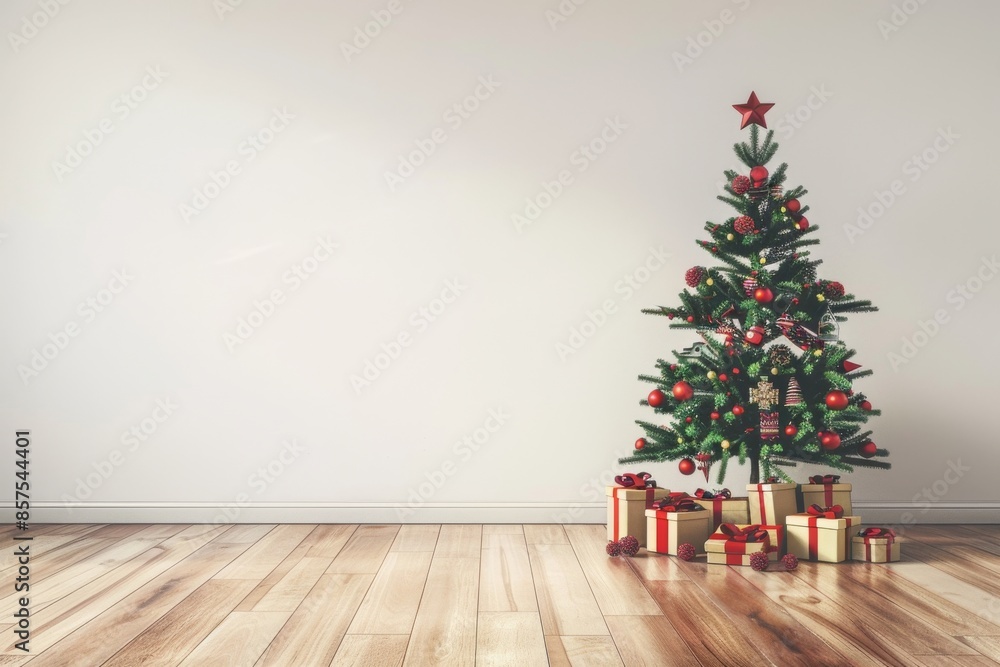 Create a festive ambiance at home with a beautifully decorated Christmas tree. It will bring joy and warmth to the elegant and cozy holiday season, making the space more inviting and charming Create a festive ambiance at home with a beautifully decorated Christmas tree. It will bring joy and warmth to the elegant and cozy holiday season, making the space more inviting and charming