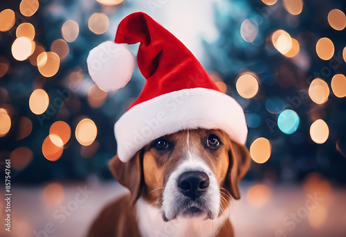dog in santa claus hat © Pablo Jeffs