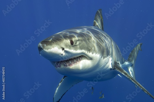 great white shark in open ocean