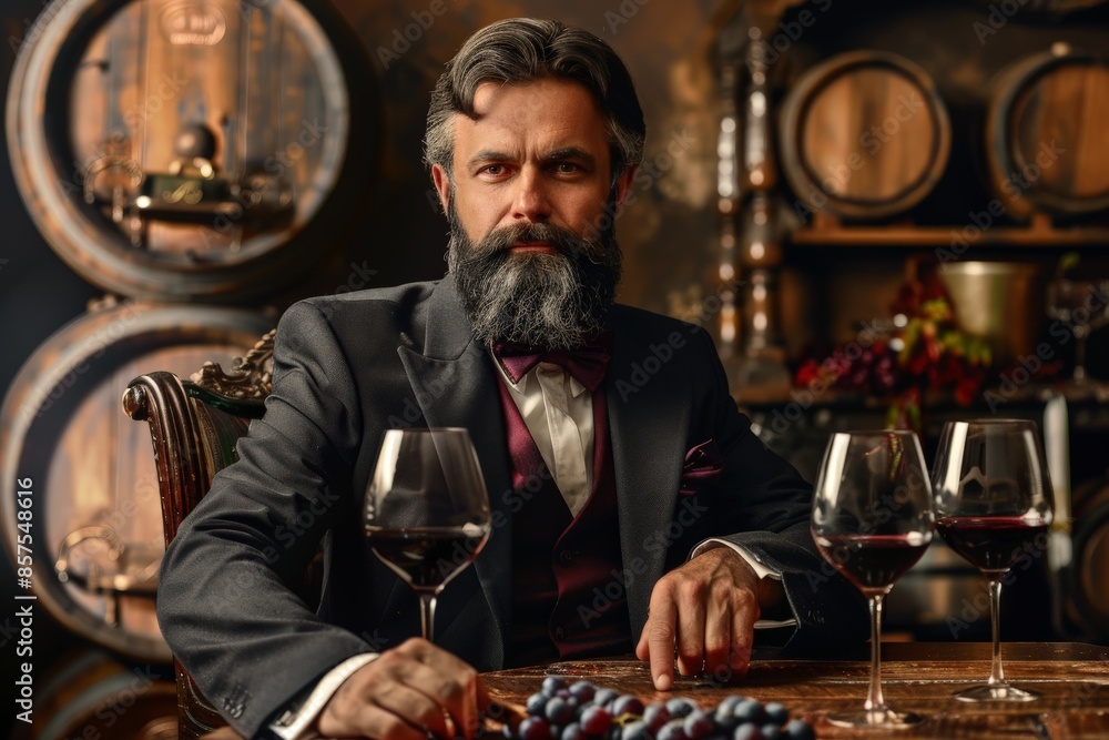 Expert Sommelier Presenting Wine Selection Expert Sommelier Presenting Wine Selection