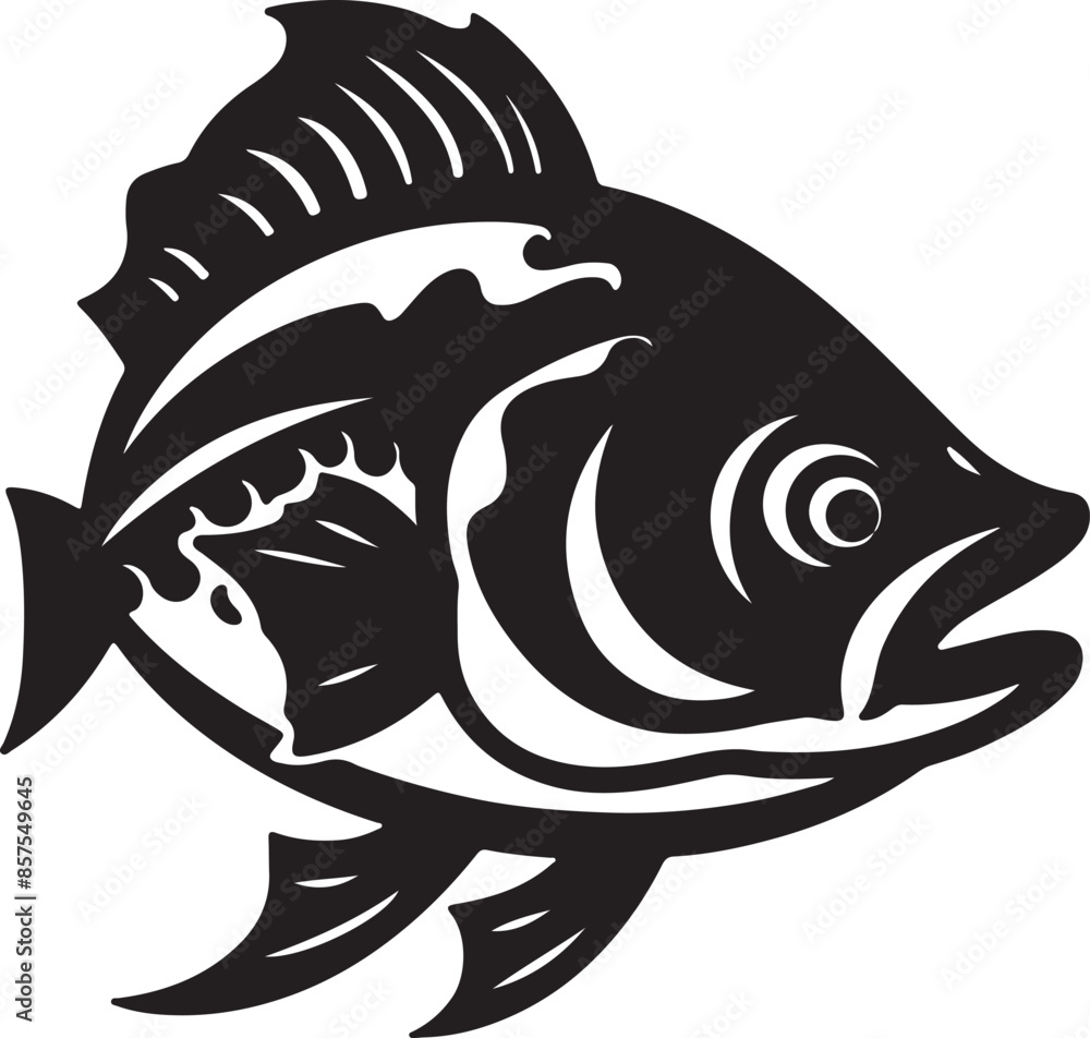 Fototapeta premium Set of the Fish silhouette