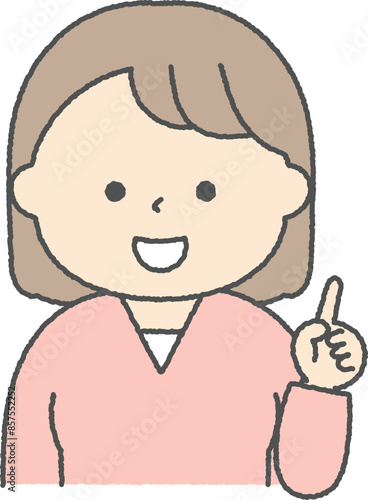 説明をする若い女性