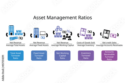 Asset management ratios or asset turnover ratios or asset efficiency ratios