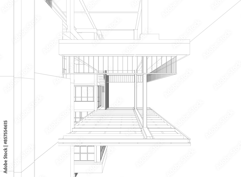 3D illustration of residential project