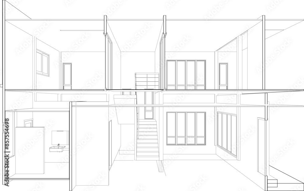 3D illustration of residential project 3D illustration of residential project