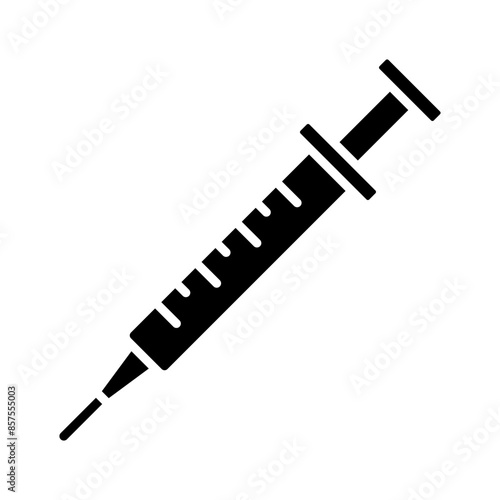 Syringe with needle glyph solid icon