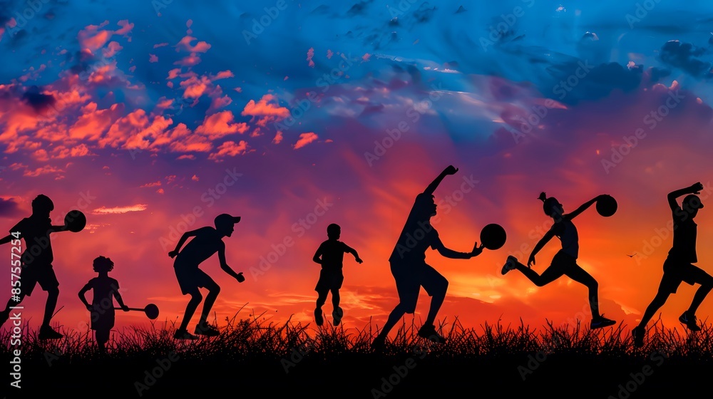 Silhouettes doing several different sports
Silhouettes doing several different sports