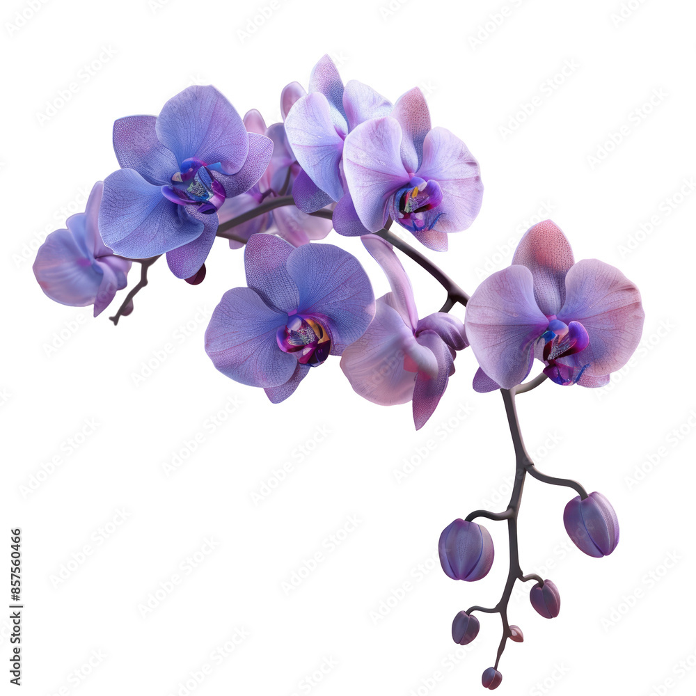Naklejka premium Isolated transparent background Deep Purple Orchid 