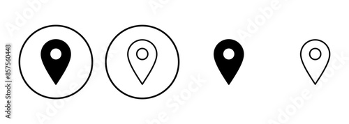 Pin icon set. Location icon vector. destination icon. map pin