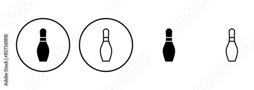 Bowling icon set. bowling ball and pin icon. bowling pins