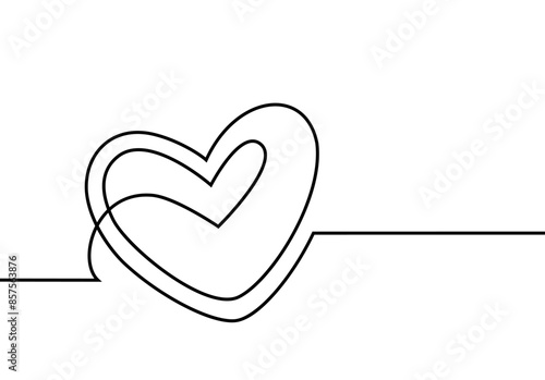 One line heart design