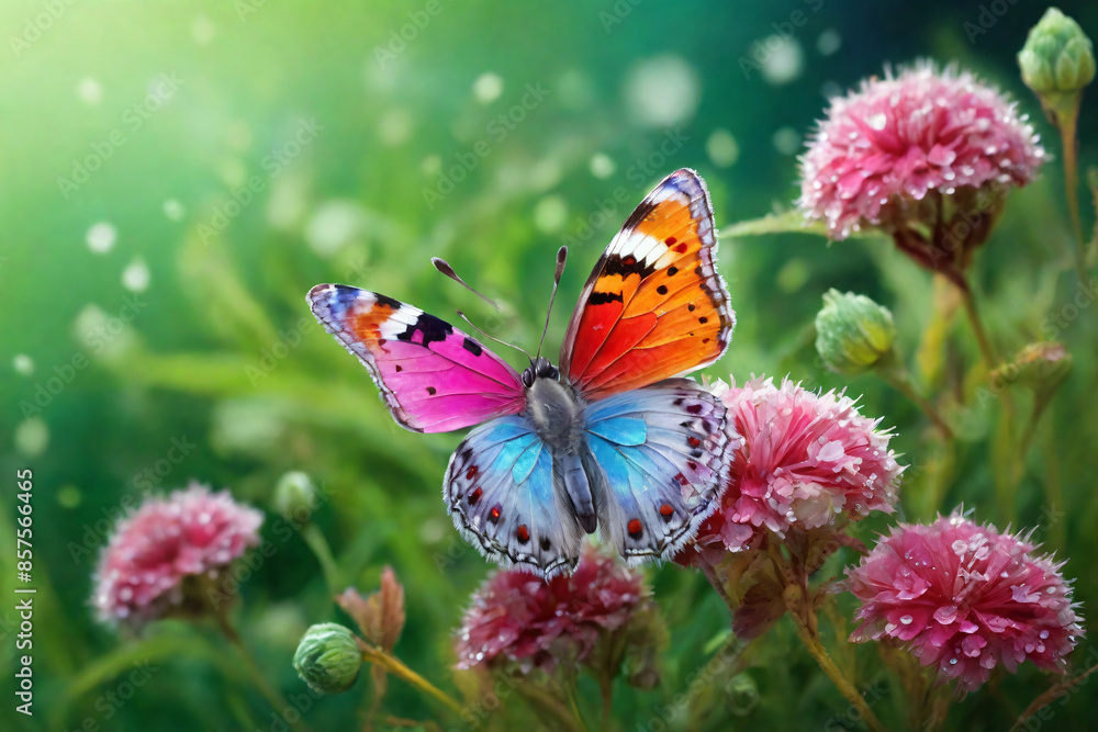 beautifull butterfly on flower in nature landscape background beautifull butterfly on flower in nature landscape background