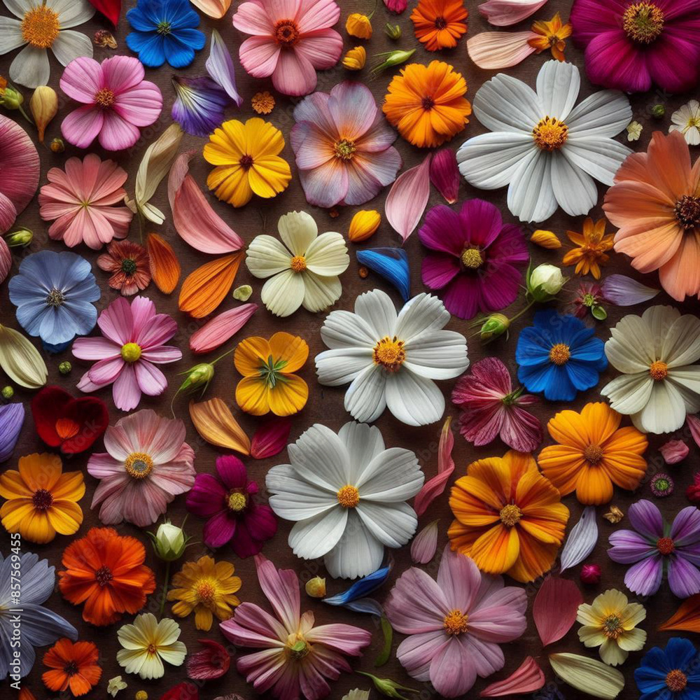 a collection of petals from various kinds of colorful flowers a collection of petals from various kinds of colorful flowers