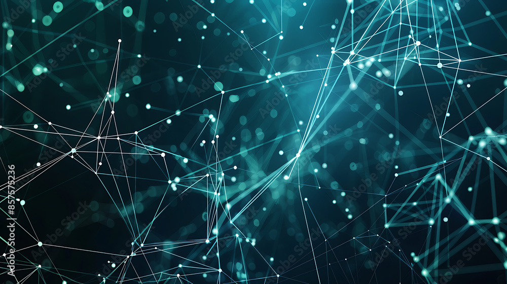 Obraz premium Digital Web: Abstract Blue Technology Network Background