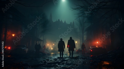 Mystery and thriller theme, spy, crime, dark town
 photo