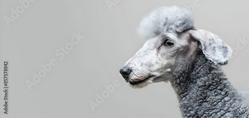A Bedlington Terrier with a lamb-like appearance