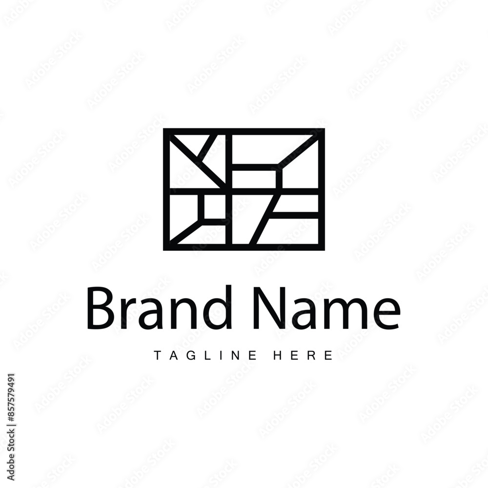 Floor Logo Design for Home Ceramic Decoration with Minimalist Abstract Shapes, Vector Templet Illustration Floor Logo Design for Home Ceramic Decoration with Minimalist Abstract Shapes, Vector Templet Illustration