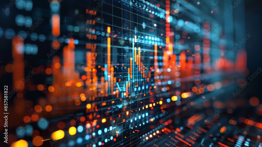 Abstract digital data visualization featuring vibrant graphs and charts in a futuristic, tech-inspired interface, ideal for technology themes. Abstract digital data visualization featuring vibrant graphs and charts in a futuristic, tech-inspired interface, ideal for technology themes.