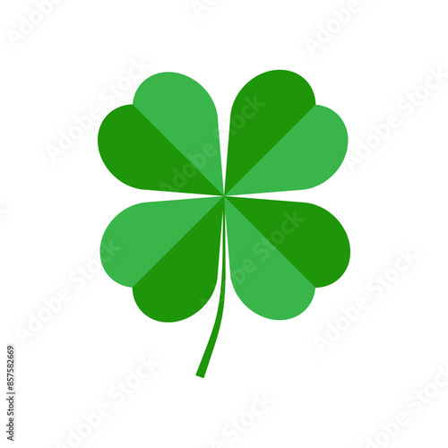 Four leaf clover. Lucky green icon. Shamrock vector symbol. Simple flat design.