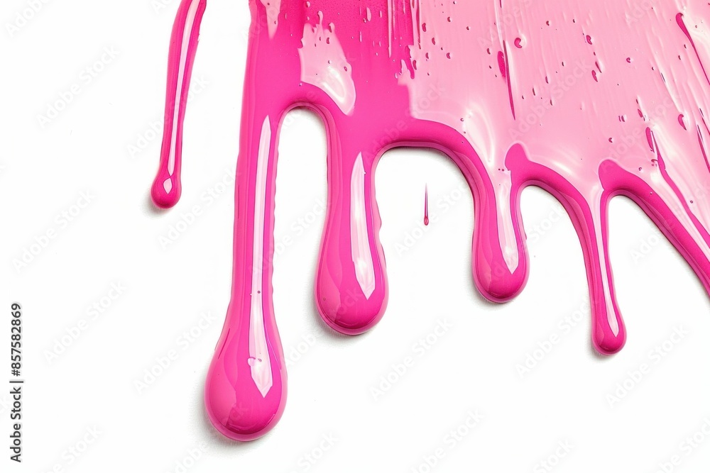 Abstract Pink Paint Dripping on White Surface with Empty Space in Middle for Artistic Designs and Creative Concepts Abstract Pink Paint Dripping on White Surface with Empty Space in Middle for Artistic Designs and Creative Concepts
