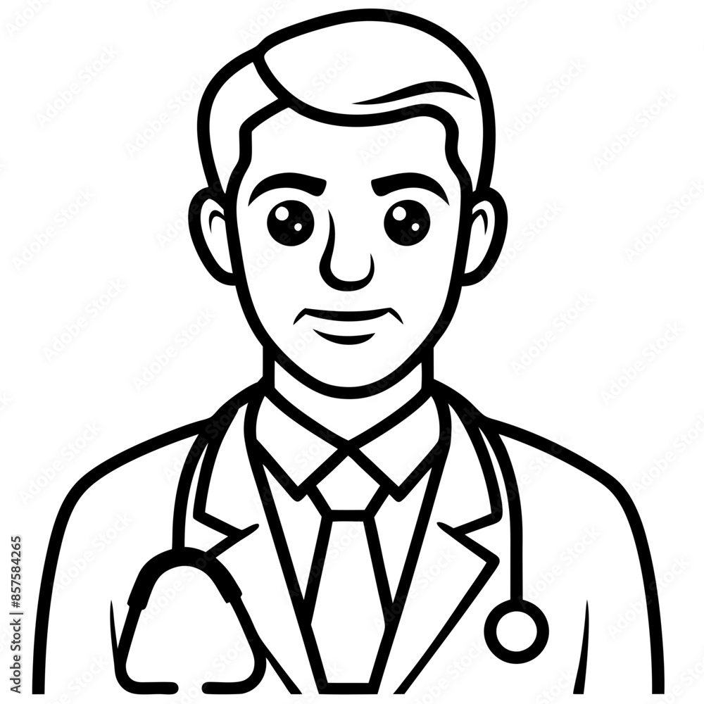 a doctor line art, generative AI a doctor line art, generative AI