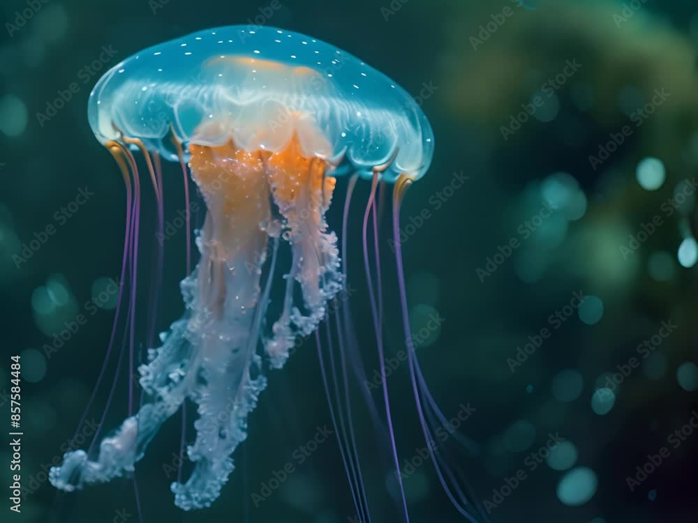 a close up of a jellyfish in the water a close up of a jellyfish in the water