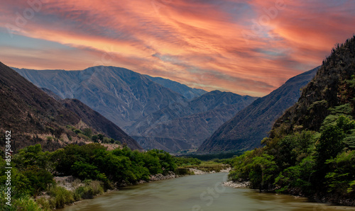 sunset over the mountains