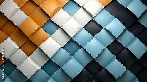 A minimalist paper design of a geometric grid with DNA strands, symbolizing the structure and function studied in biotechnology. Illustration, Minimalism,