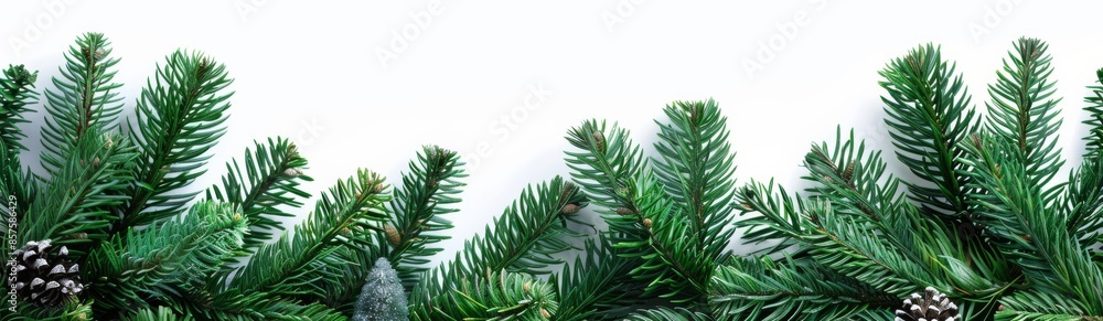 Evergreen Fir Tree Branches with Pinecones Background make a festive and seasonal backdrop for celebrations. The coniferous flora with pinecones adds a natural and woody touch to the scenery Evergreen Fir Tree Branches with Pinecones Background make a festive and seasonal backdrop for celebrations. The coniferous flora with pinecones adds a natural and woody touch to the scenery