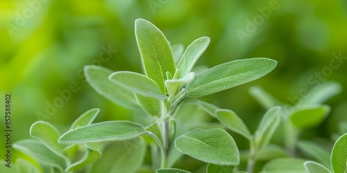 Sage Silver-green Leaves for Cooking and Cleansing Rituals. Concept Herb Garden, Culinary uses, Cleansing Rituals, Aromatherapy, Natural remedies photo