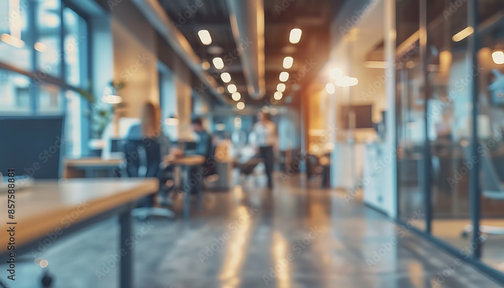 Blurred View of a Modern Office Interior Blurred View of a Modern Office Interior