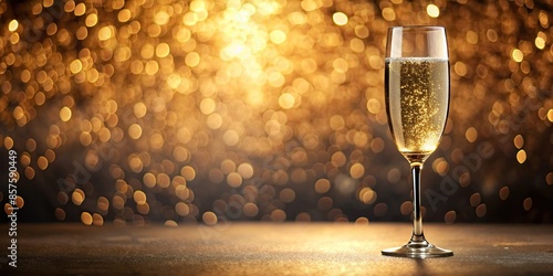 Glass of bubbly champagne , celebration, party, drink, alcohol, luxury, elegance, festive, toast, crystal, bubbly photo