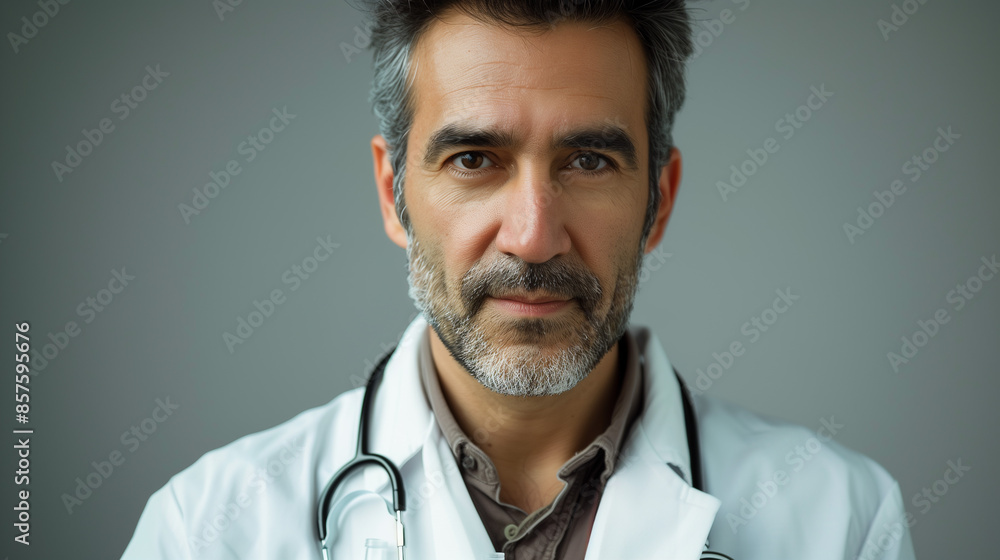 portrait of a male doctor holding medical vials portrait of a male doctor holding medical vials