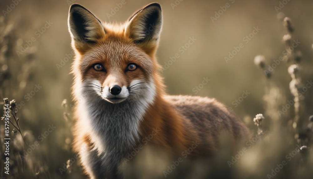 A foxy face staring at us. A foxy face staring at us.