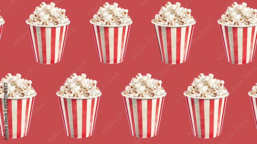 Popcorn Pattern: Red and White Striped Cups Popcorn Pattern: Red and White Striped Cups