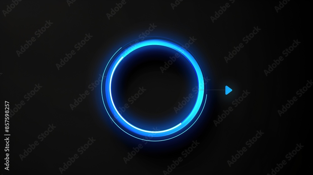 Obraz premium Abstract futuristic background of digital circles with glowing lines and progress bar