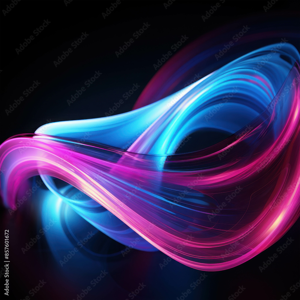 Fototapeta premium Neon Light Trails in a Dynamic Abstract Design