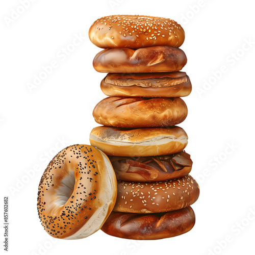 Stack of Freshly Baked Bagels