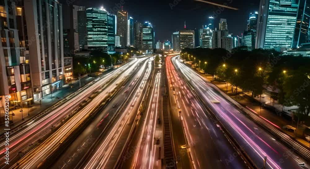 Time lapse of busy city in the evening, lights and traffic Time lapse of busy city in the evening, lights and traffic