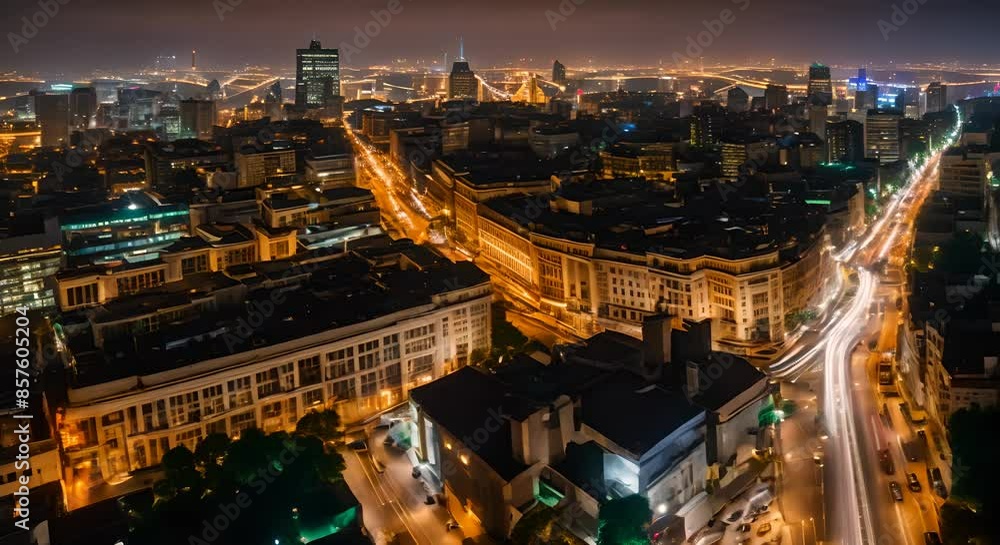 Time lapse of busy city in the evening, lights and traffic Time lapse of busy city in the evening, lights and traffic