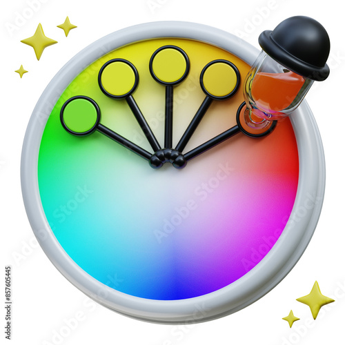 3D Icon of Color Picker Tools for Graphic Design. 3D Rendering. Color Method. photo