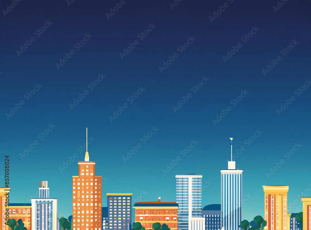 Obraz premium Starless night sky over the city at night