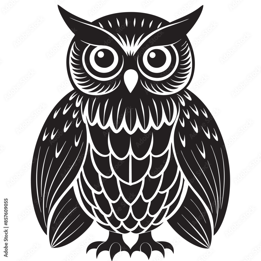owl on white background owl on white background