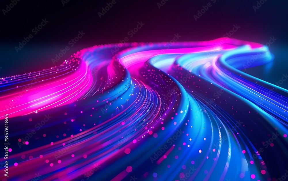 Abstract Swirling Neon Lights in Blue and Pink Abstract Swirling Neon Lights in Blue and Pink