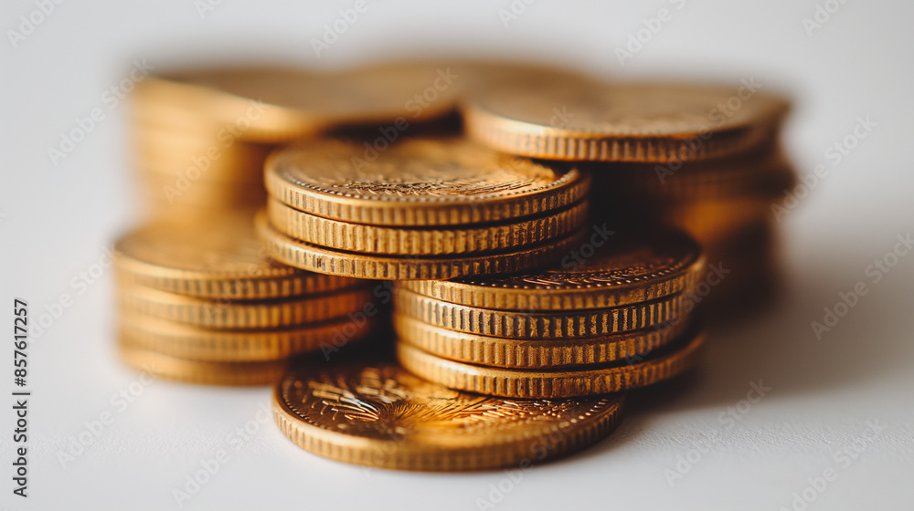 stacks of coins with a gold hue stacks of coins with a gold hue