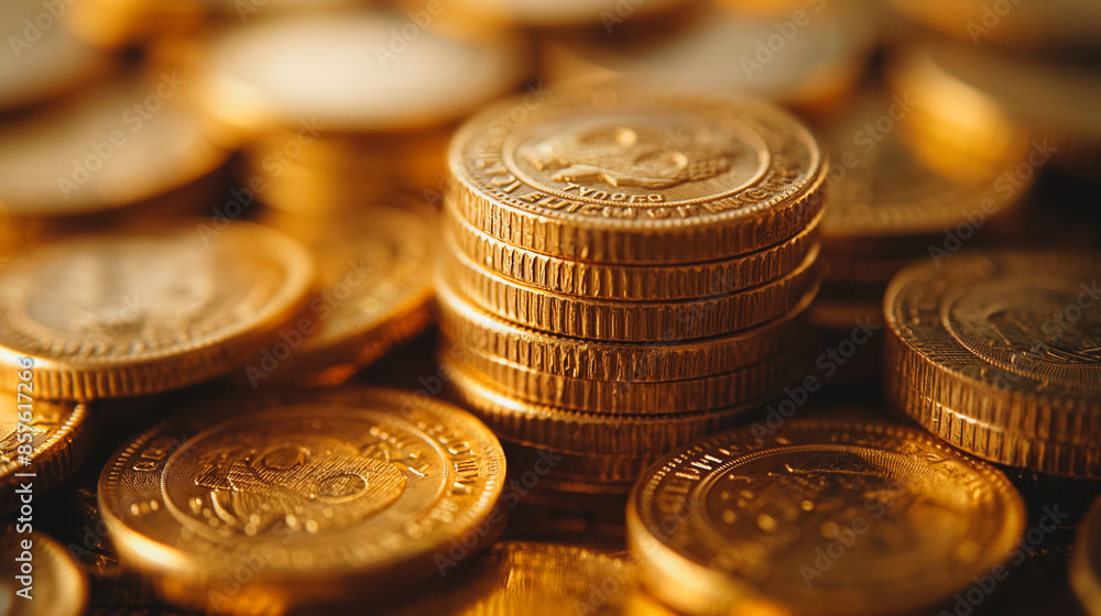 stacks of coins with a gold hue stacks of coins with a gold hue