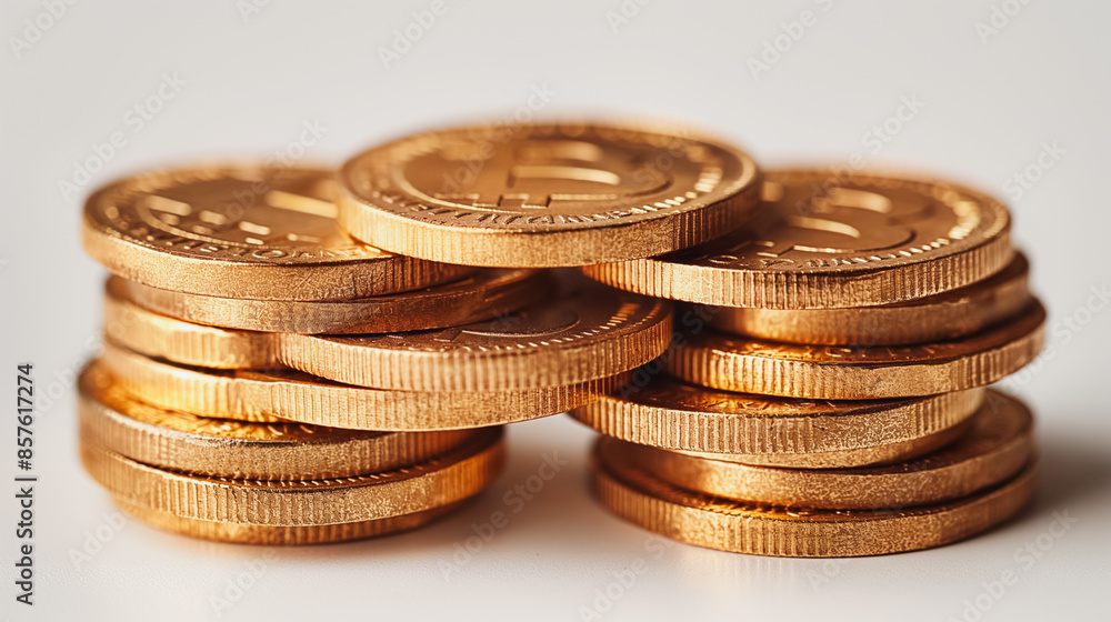 stacks of coins with a gold hue stacks of coins with a gold hue