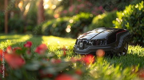 Husqvarna Automower Robotic Lawn Mower in Garden photo